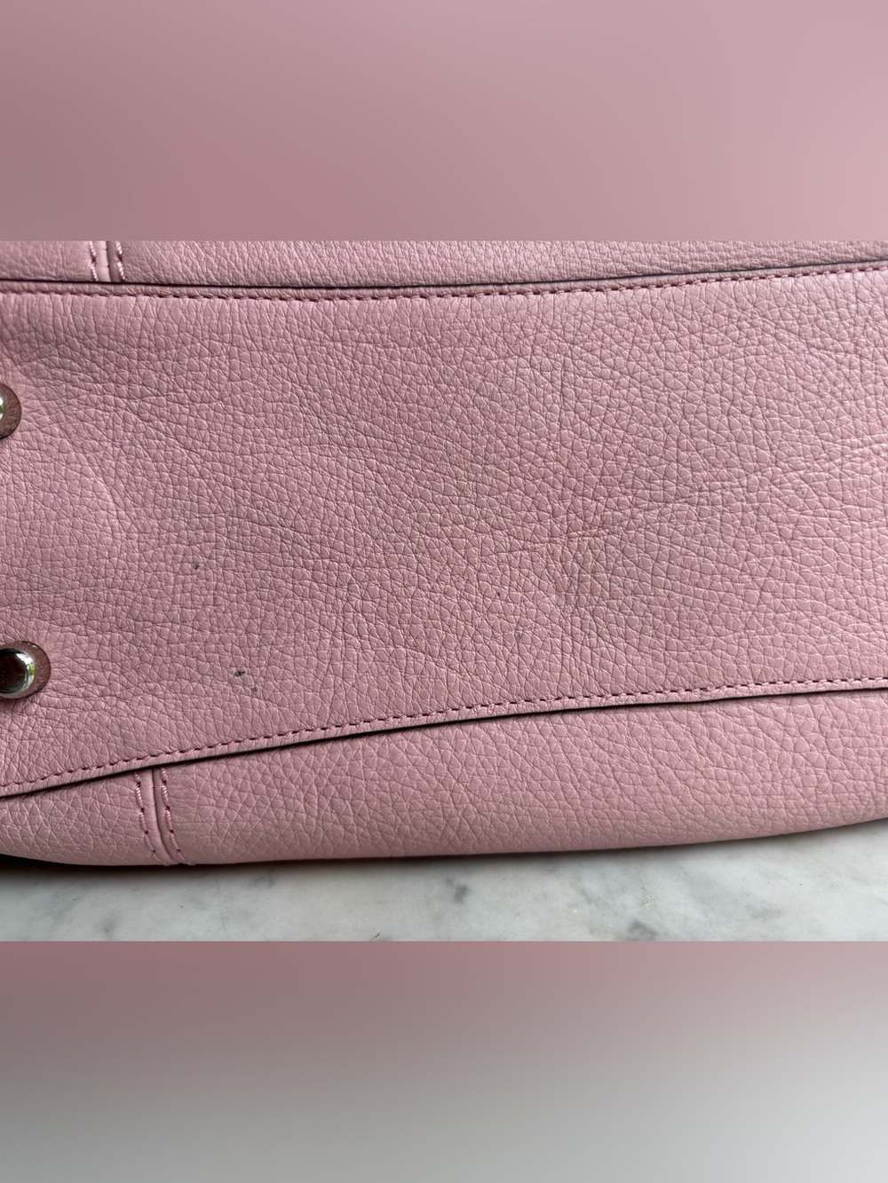Coach Pink Pebbled Leather Satchel with Detachable Strap - Picture 9 of 11